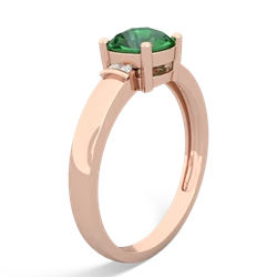 Lab Emerald Simply Elegant Cushion 14K Rose Gold ring R2489