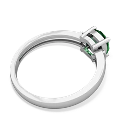 Lab Emerald Simply Elegant Cushion 14K White Gold ring R2489