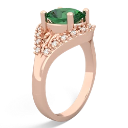 Lab Emerald Antique Style Cocktail 14K Rose Gold ring R2564