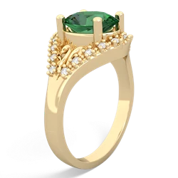 Lab Emerald Antique Style Cocktail 14K Yellow Gold ring R2564