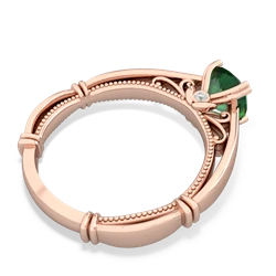 Thumbnail for Lab Emerald Renaissance 14K Rose Gold ring R27806RD - front view