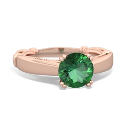 Thumbnail for Lab Emerald Renaissance 14K Rose Gold ring R27806RD - top view