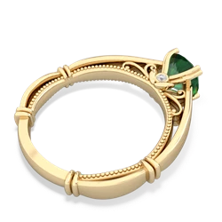 Lab Emerald Renaissance 14K Yellow Gold ring R27806RD