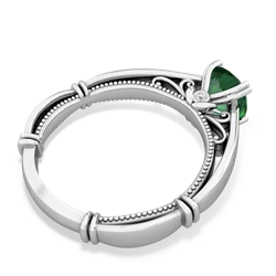 Lab Emerald Renaissance 14K White Gold ring R27806RD