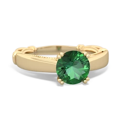 Lab Emerald Renaissance 14K Yellow Gold ring R27806RD