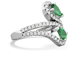 Lab Emerald Diamond Dazzler 14K White Gold ring R3000