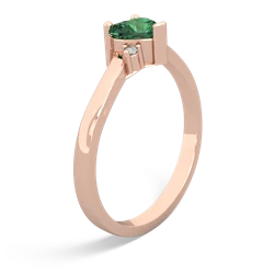 Lab Emerald Delicate Heart 14K Rose Gold ring R0203
