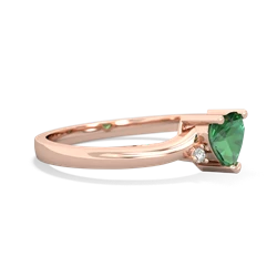 Lab Emerald Delicate Heart 14K Rose Gold ring R0203
