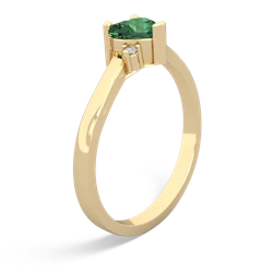 Lab Emerald Delicate Heart 14K Yellow Gold ring R0203