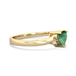 Lab Emerald Delicate Heart 14K Yellow Gold ring R0203