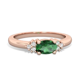 Lab Emerald Simply Elegant East-West 14K Rose Gold ring R2480