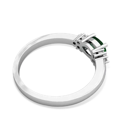 Lab Emerald Simply Elegant East-West 14K White Gold ring R2480