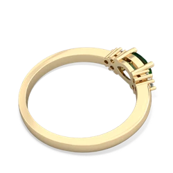 Lab Emerald Simply Elegant East-West 14K Yellow Gold ring R2480