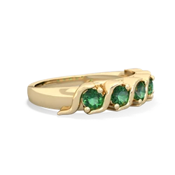 Lab Emerald Anniversary Band 14K Yellow Gold ring R2089