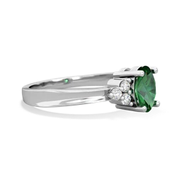 Lab Emerald Simply Elegant 14K White Gold ring R2113