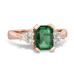 Lab Emerald Timeless Classic 14K Rose Gold ring R2591