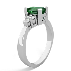 Lab Emerald Timeless Classic 14K White Gold ring R2591