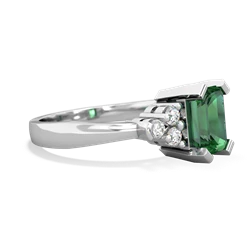 Lab Emerald Timeless Classic 14K White Gold ring R2591