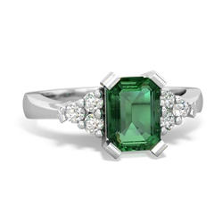 Lab Emerald Timeless Classic 14K White Gold ring R2591