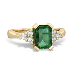 Lab Emerald Timeless Classic 14K Yellow Gold ring R2591