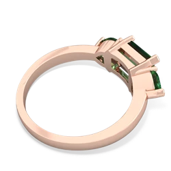 Lab Emerald Three Stone 14K Rose Gold ring R5235