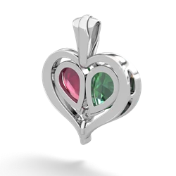 Lab Emerald Two Become One 14K White Gold pendant P5330