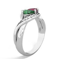 Lab Emerald Summer Winds 14K White Gold ring R5342