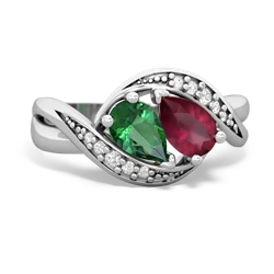 Lab Emerald Summer Winds 14K White Gold ring R5342