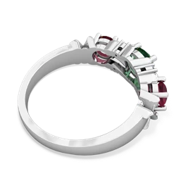 Lab Emerald Hugs And Kisses 14K White Gold ring R5016