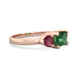 Lab Emerald Three Stone 14K Rose Gold ring R5235