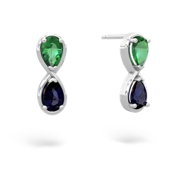 Lab Emerald Infinity 14K White Gold earrings E5050