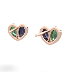 Lab Emerald 'Our Heart' 14K Rose Gold earrings E5072