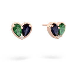 Lab Emerald 'Our Heart' 14K Rose Gold earrings E5072