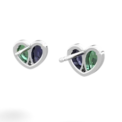 Lab Emerald 'Our Heart' 14K White Gold earrings E5072