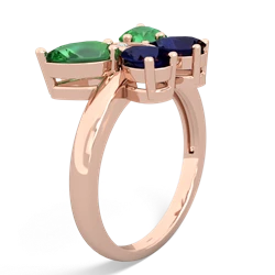 Lab Emerald Butterfly 14K Rose Gold ring R2215