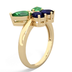 Lab Emerald Butterfly 14K Yellow Gold ring R2215