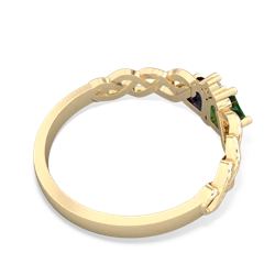 Lab Emerald Heart To Heart Braid 14K Yellow Gold ring R5870