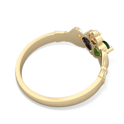 Lab Emerald 'Our Heart' Claddagh 14K Yellow Gold ring R2388