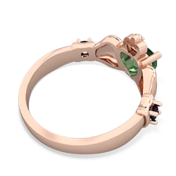 Lab Emerald Claddagh Keepsake 14K Rose Gold ring R5245