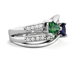 Lab Emerald Bowtie 14K White Gold ring R2360