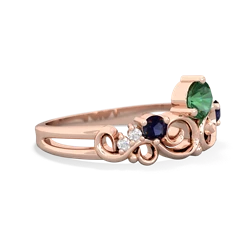 Lab Emerald Crown Keepsake 14K Rose Gold ring R5740