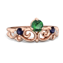 Lab Emerald Crown Keepsake 14K Rose Gold ring R5740