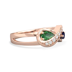 Lab Emerald Diamond Infinity 14K Rose Gold ring R5390