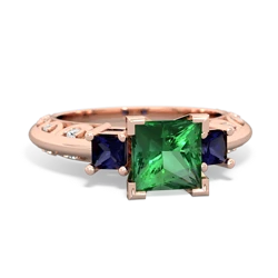 Lab Emerald Eternal Embrace Engagement 14K Rose Gold ring C2001