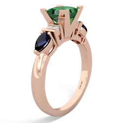 Lab Emerald 6Mm Princess Eternal Embrace Engagement 14K Rose Gold ring C2002