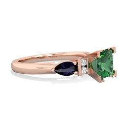 Lab Emerald 6Mm Princess Eternal Embrace Engagement 14K Rose Gold ring C2002