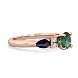 Lab Emerald 6Mm Round Eternal Embrace Engagement 14K Rose Gold ring R2005