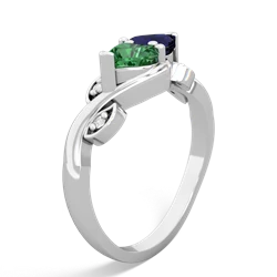 Lab Emerald Floral Elegance 14K White Gold ring R5790