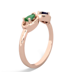 Lab Emerald Infinity 14K Rose Gold ring R5050