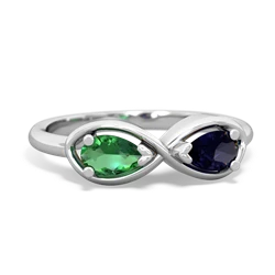 Lab Emerald Infinity 14K White Gold ring R5050